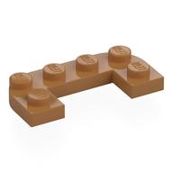 Lego Plate Round Half 2 x 4 with 1 x 2 Cutout / Medium Nougat