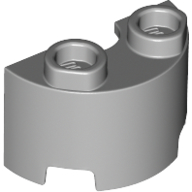 Lego Brick Round, Half 1 x 2 / Light Bluish Gray