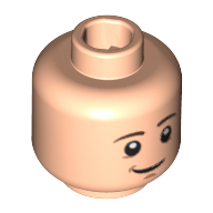 Lego Minifig Head Marty McFly, Dual Sided, Brown Eyebrows, Chin Dimple, Smile / Open Mouth Scared Print [Hollow Stud] / Light Nougat