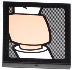 Lego Tile 2 x 2 with J. Jonah Jameson on Screen Pattern 3 (Sticker) - Set 76005 / Black