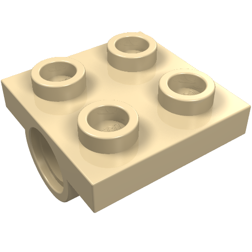 Lego Plate Special 2 x 2 with 2 Pin Holes / Tan