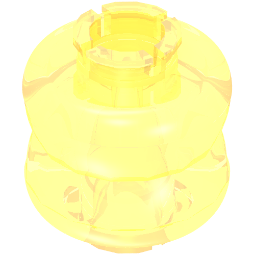 Lego Clikits Bead, Connector Thick Small Double with 2 Pins / Trans-Fire Yellow