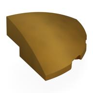 Lego Brick Round Corner, Curved 3 x 3 x 1 Quarter Circle / Pearl Gold