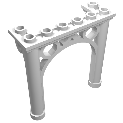 Lego Brick Arch 2 x 6 x 5 Ornamented / White