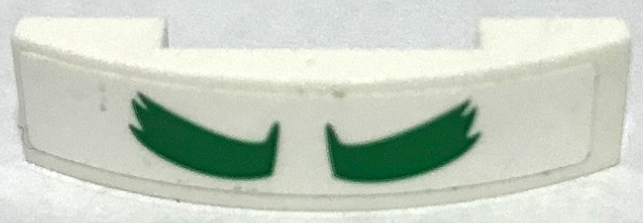 Lego Slope, Curved 4 x 1 x 2/3 Double with Green Eyebrows Pattern (The Joker Face Top Section) (Sticker) - Set 70922