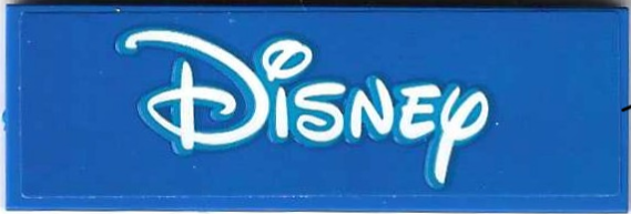 Lego Tile 2 x 6 with White Disney Logo Pattern (Sticker) - Set 40774