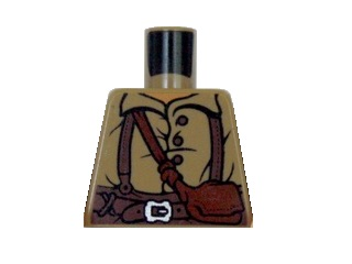 Lego Torso LotR Shirt with Brown Belt Pattern (Samwise) / Dark Tan
