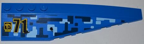 Lego Wedge 12 x 3 Right with Black '71', Snake Head and 'NNENN' Pattern (Sticker) - Set 7066
