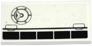 Lego Tile 2 x 4 with Airplane Flaps and Filler Cap Pattern Model Left Side (Sticker) - Set 60078 / White