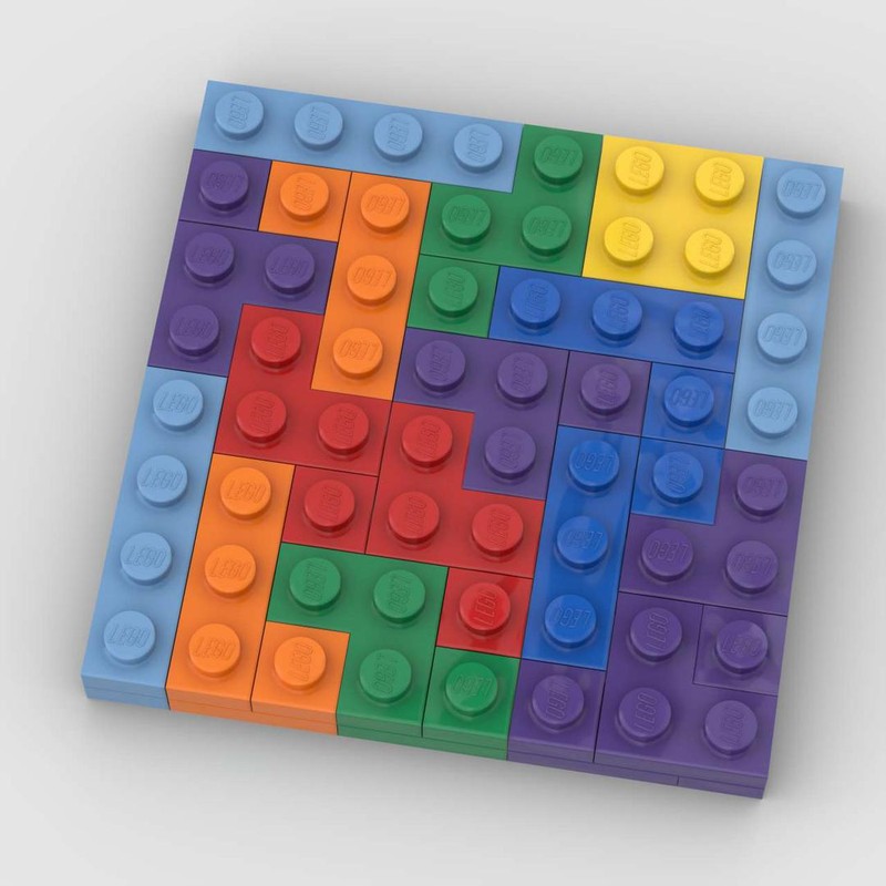 Lego Mosaic Puzzle - 8x8 - Blocks-3-TETRIS-B