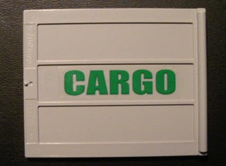 Lego Door Sliding - Type 2 with Green 'CARGO' Pattern Left Side (Sticker) - Set 4512 / Light Gray