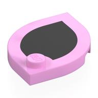 Lego Plate Special 3 x 3 with Rounded Corners, 1 Stud with Black Print