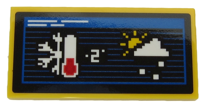 Lego Tile 2 x 4 with Screen with Meteorological Data Pattern (Sticker) - Set 60203