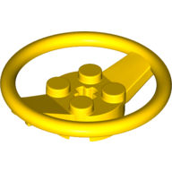 Lego Steering Wheel with 4 Studs on Center / Yellow