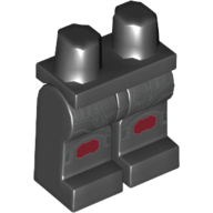 Lego Hips and Black Legs with Sith Trooper Armour and Silver and Dark Red Knee-Pads Print / Black