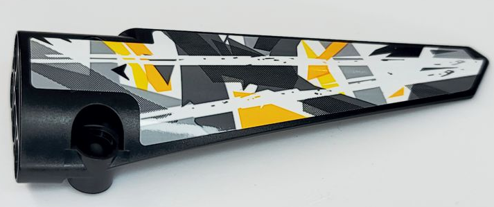 Lego Technic, Panel Fairing # 6 Long Smooth, Side B with White, Yellows and Grays Stone Background Pattern (Sticker) - Set 42069