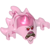 Lego Creature, Ghost, Skreemer Mask with Red Eyes Print (Ghostbusters) / Trans-Dark Pink
