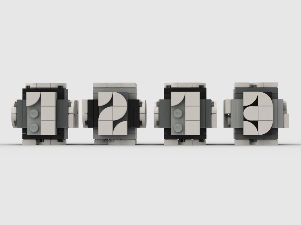 Lego Calendar with KongMing Lock in 2x3 numbers-Black & White