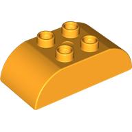 Lego Duplo Brick 2 x 4 Curved Top / Bright Light Orange