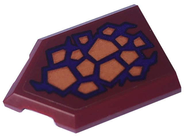 Lego Tile, Modified 2 x 3 Pentagonal with Nougat Scales with Dark Purple Skin Background Pattern (Sticker) - Set 71793