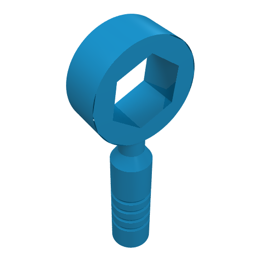 Lego Tool Wrench / Spanner, Box [3-Rib Handle] / Dark Azure