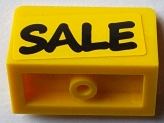 Lego Panel 1 x 2 x 1 with Black 'SALE' on Yellow Background Pattern (Sticker) - Set 71016 / Yellow