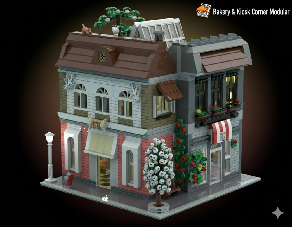 Lego Bakery & Kiosk Corner Modular