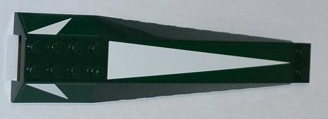Lego Wedge 16 x 4 Triple Curved with Reinforcements with 3 White Triangles Pattern (Stickers) - Set 9498