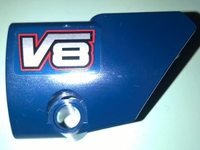 Lego Technic, Panel Fairing # 2 Small Smooth Short, Side B with 'V8' Pattern (Sticker) - Set 41999