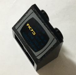 Lego Slope, Inverted 45 2 x 2 with Flat Bottom Pin with Aurebesh Characters 'DARK' Pattern (Sticker) - Set 10212