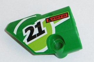 Lego Technic, Panel Fairing # 1 Small Smooth Short, Side A with '21' and 'KYOTO' Pattern (Sticker) - Set 8864