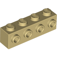 Lego Brick Special 1 x 4 with 4 Studs on One Side / Tan