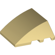 Lego Brick Wedged, Curved 4 x 3 No Studs [Plain] / Tan