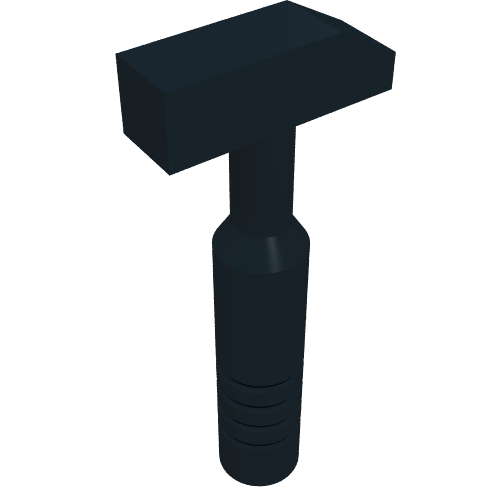 Lego Tool Hammer Cross Pein [3-Rib Handle] / Black