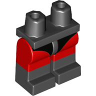 Lego Hips with Red Legs and Black Boots Pattern with Black Leotard Print / Black