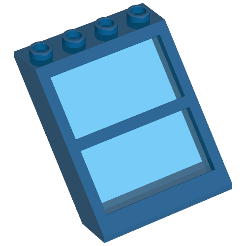 Lego Window 4 x 4 x 3 Roof with Centre Bar / Blue