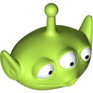 Lego Minifig Head Special, Alien with Antenna and Three Eyes Print (Toy Story Alien) / Lime
