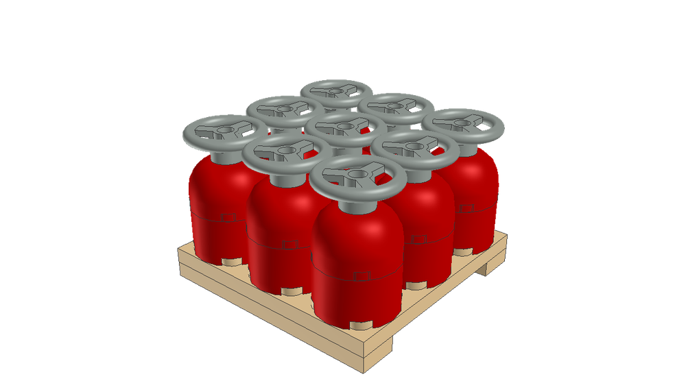 Lego Pallet with Red Gastanks