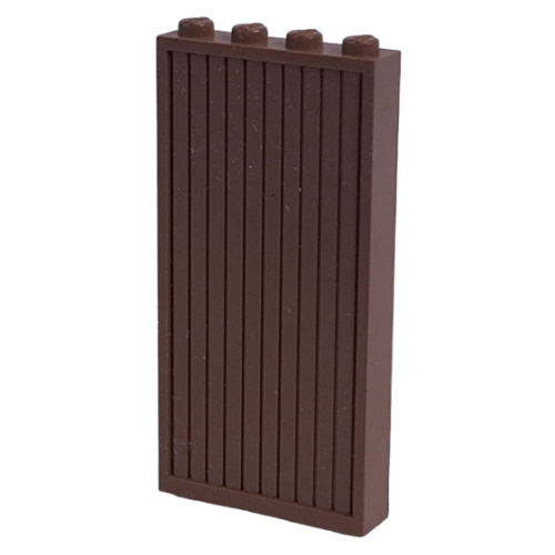 Lego Modulex Door Panel 1 x 4 x 8 Ridged with Lego on Studs / Modulex Brown