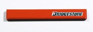 Lego Tile 1 x 8 with 'BRIDGESTONE' Pattern on Right (Sticker) - Set 8674