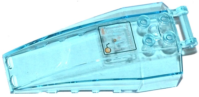 Lego Windscreen 8 x 4 x 2 with 4 Studs and Bar Handle with Head-Up Display (HUD) with 'FIRE' and 'TARGET ENGAGE' Pattern (Sticker) - Set 70162