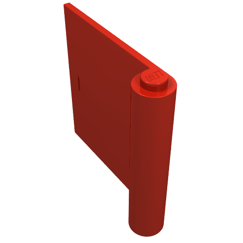 Lego Door 1 x 5 x 4 Left / Red