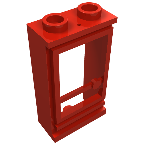 Lego Door 1 x 2 x 3 Left with Hollow Studs, No Glass / Red