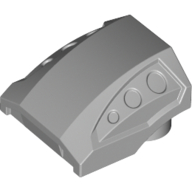 Lego Brick Curved 2 x 2 No Studs - 3 Recessed Side Ports / Light Bluish Gray
