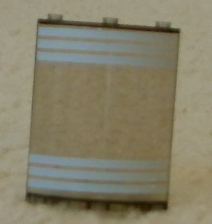 Lego Cylinder Quarter 4 x 4 x 6 with 6 White Stripes Pattern (Stickers) - Set 7047 / Trans-Brown