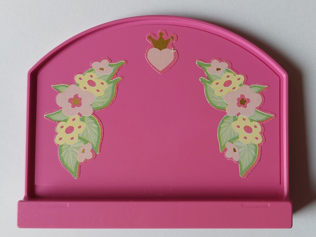 Lego Duplo Panel 6 x 1 x 4 with Curved Top with Flowers and Heart with Crown Pattern (Stickers) - Set 4820