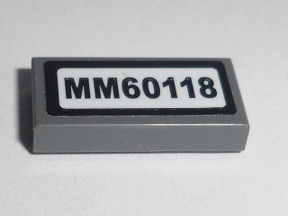 Lego Tile 1 x 2 with 'MM60118' Pattern (Sticker) - Set 60118