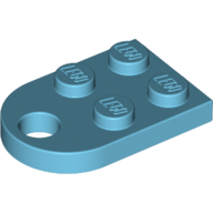 Lego Plate Special 3 x 2 with Rounded End, Hole / Medium Azure