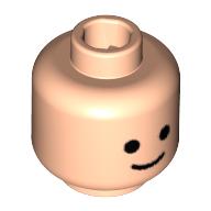 Lego Minifig Head Standard Grin Print [Blocked Open Stud] / Light Nougat