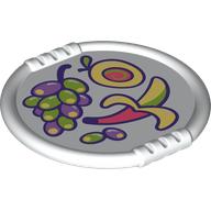 Lego Duplo Disk with Fruit Print / White